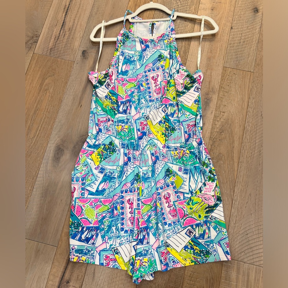 NWT Lilly Pulitzer Floral Romper size Large